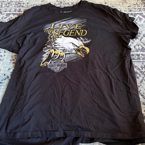 Men’s Y2K Harley Davidson Slim 3XL Live the Legend Bald Eagle Graphic T-Shirt - Picture 2 of 8